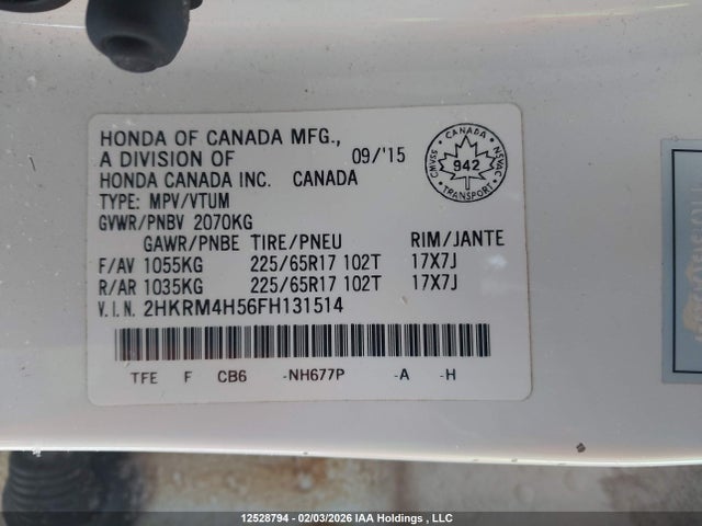 2HKRM4H56FH131514 Honda CR-V EX
