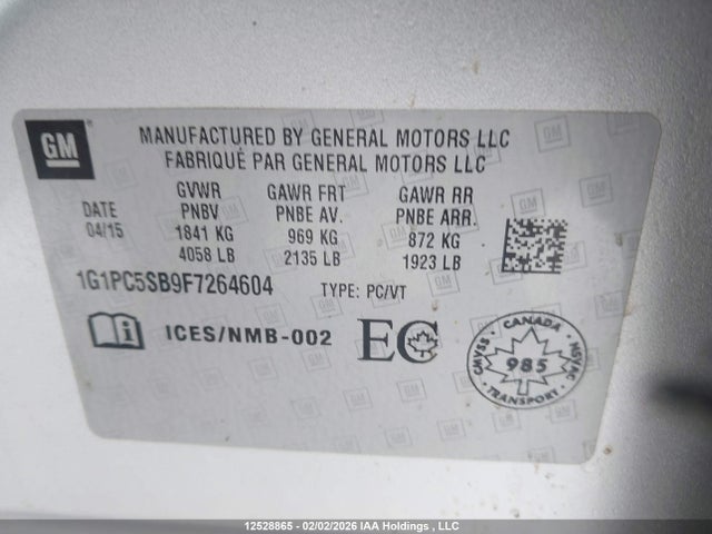Chevrolet CRUZE LT 2015 1G1PC5SB9F7264604 Image 18