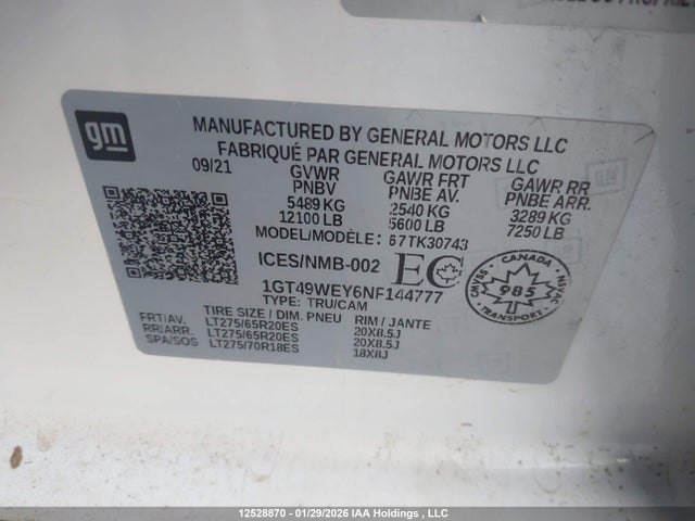 1GT49WEY6NF144777 GMC Sierra K3500 Denali