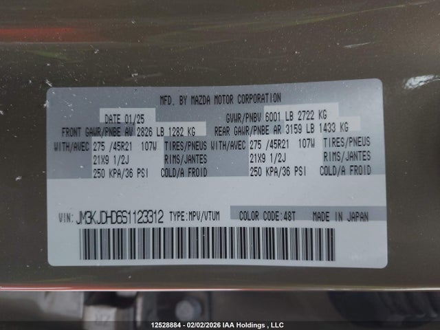 JM3KJDHD6S1123312 Mazda Cx-70 Premium