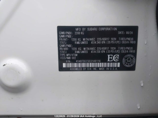 4S4BTDEC5S3140116 Subaru Outback Touring