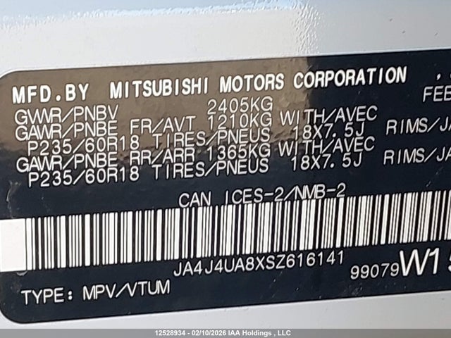 JA4J4UA8XSZ616141 Mitsubishi Outlander Es
