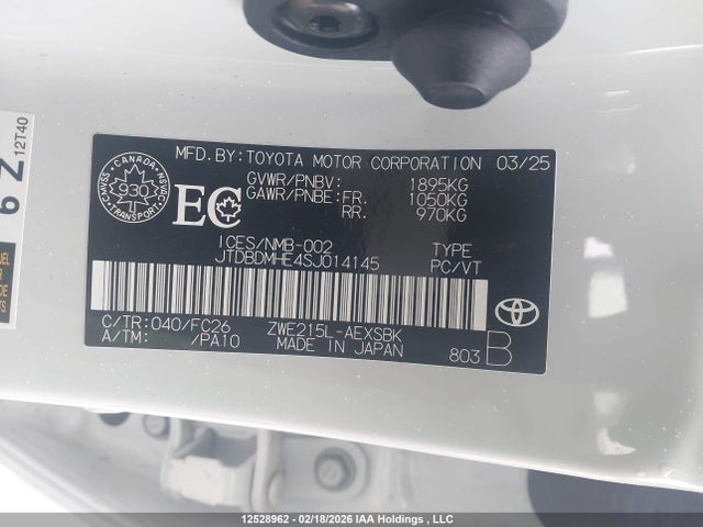 Toyota Corolla Hybrid 2025 JTDBDMHE4SJ014145 Image 9