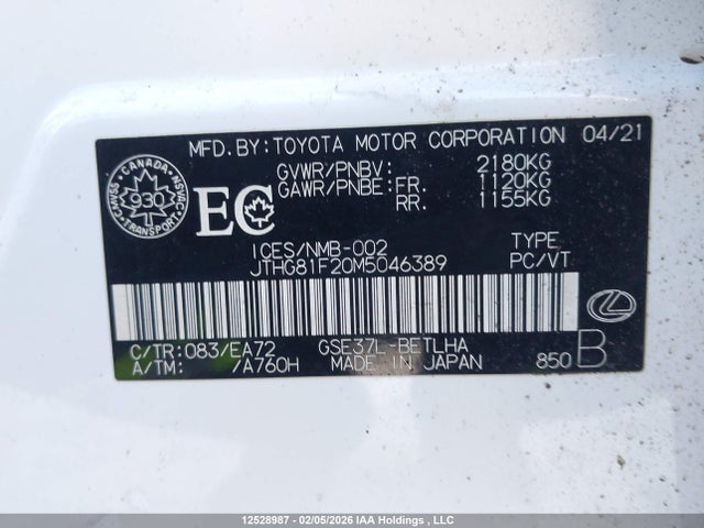 Lexus Is 300 300 2021 JTHG81F20M5046389 Image 9