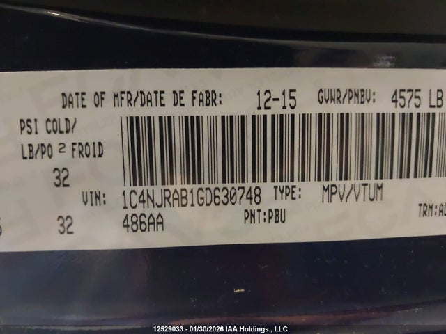 Jeep Patriot 2016 1C4NJRAB1GD630748 Image 9