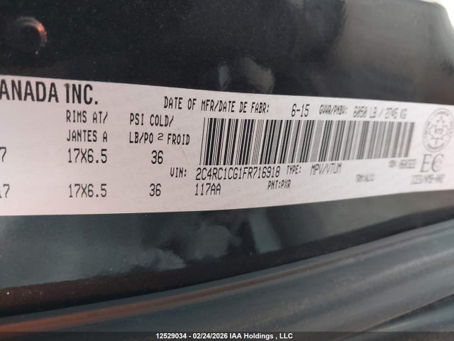 2C4RC1CG1FR716918 Chrysler Town &amp; Country Touring-l