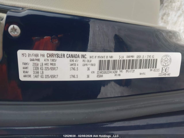 2014 Dodge Grand Caravan Se მანქანა იყიდება აუქციონზე, vin: 2C4RDGBG2ER414280, აუქციონის ნომერი: 12529038