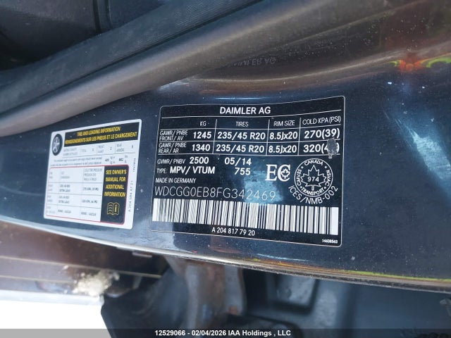 WDCGG0EB8FG342469 Mercedes-Benz Glk 250 Bluetec