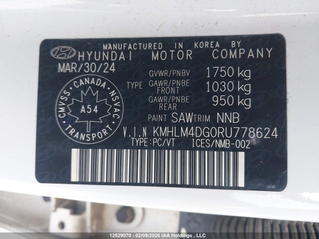 KMHLM4DG0RU778624 Hyundai Elantra Preferred W/tech Package