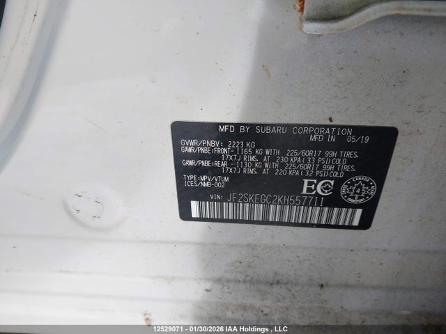 JF2SKEGC2KH557711 Subaru Forester 2.5i Convenience/2.5i Touring