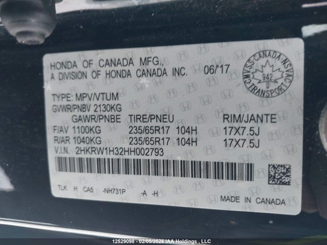 2HKRW1H32HH002793 Honda CR-V LX
