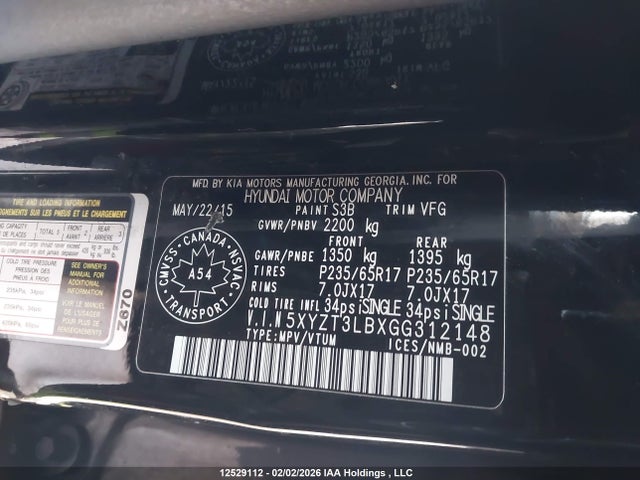 5XYZT3LBXGG312148 Hyundai SANTA FE SPORT