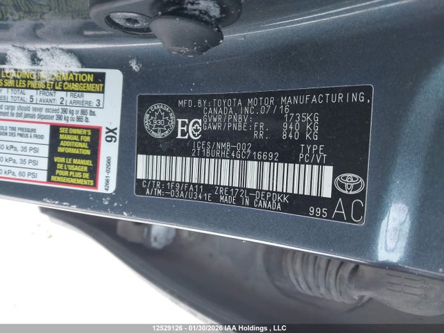 2T1BURHE4GC716692 Toyota COROLLA CE