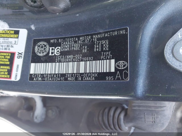 2T1BURHE4GC716692 Toyota COROLLA CE