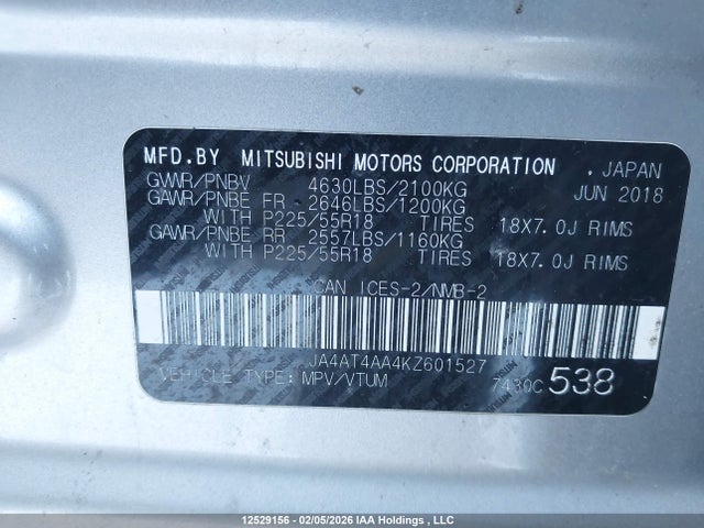JA4AT4AA4KZ601527 Mitsubishi Eclipse Cross Gt/se