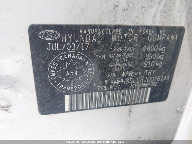 KMHH35LE3JU026144 Hyundai ELANTRA GT