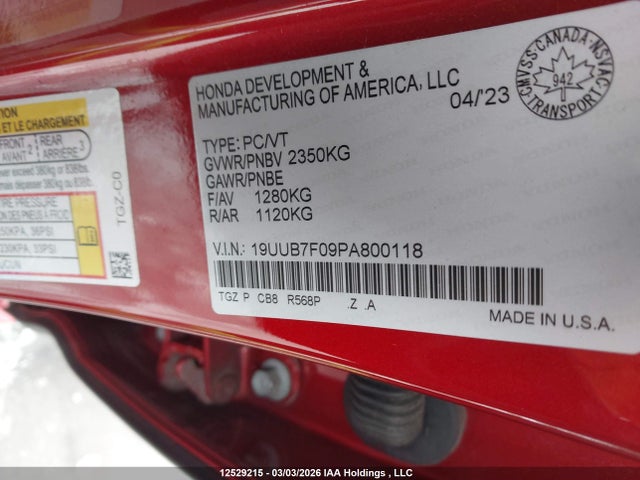 19UUB7F09PA800118 Acura Tlx Type S