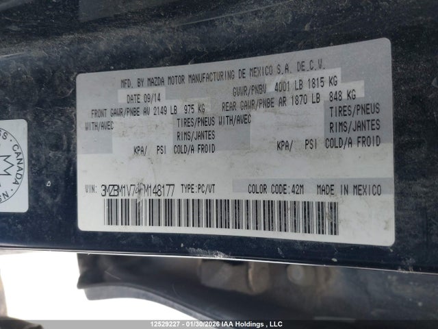 3MZBM1V74FM148177 Mazda 3 TOURING