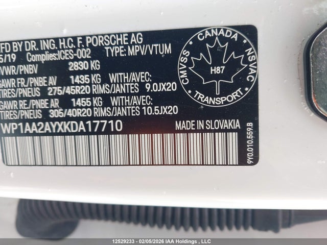 WP1AA2AYXKDA17710 Porsche Cayenne