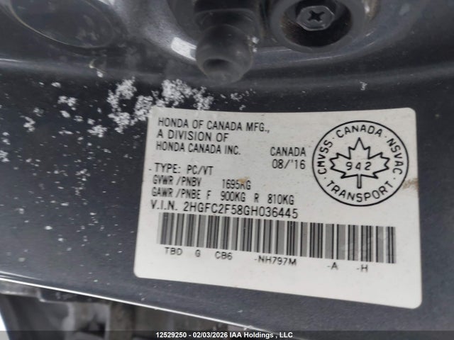 Honda Civic Lx 2016 2HGFC2F58GH036445 Image 9
