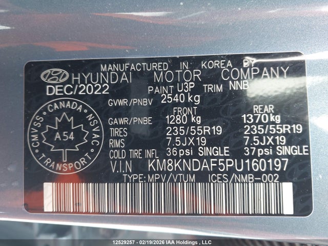 2023 Hyundai Ioniq 5 Preferred Long Range მანქანა იყიდება აუქციონზე, vin: KM8KNDAF5PU160197, აუქციონის ნომერი: 12529257