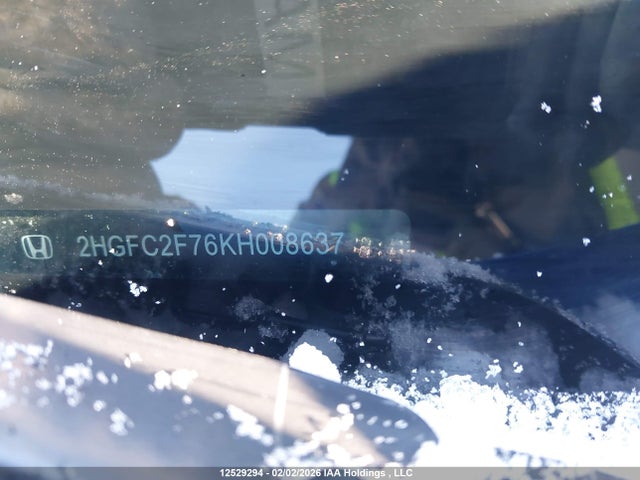 Продаж на аукціоні авто 2019 Honda Civic Ex 4dr, vin: 2HGFC2F76KH008637, номер лоту: 12529294