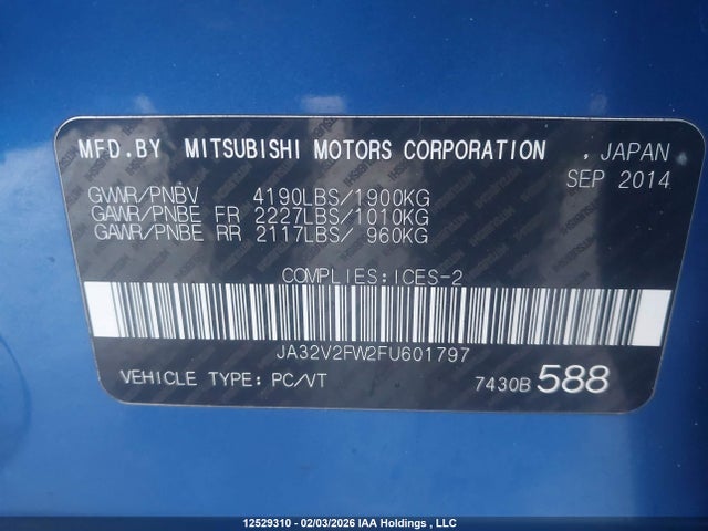 Mitsubishi Lancer Se 2015 JA32V2FW2FU601797 Image 18
