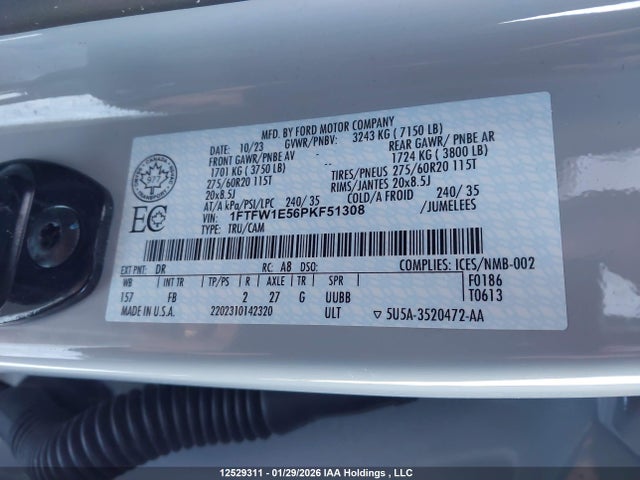 1FTFW1E56PKF51308 Ford F-150