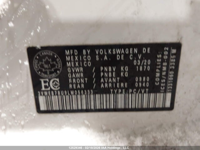 3VWEB7BU9LM056333 Volkswagen Jetta Highline