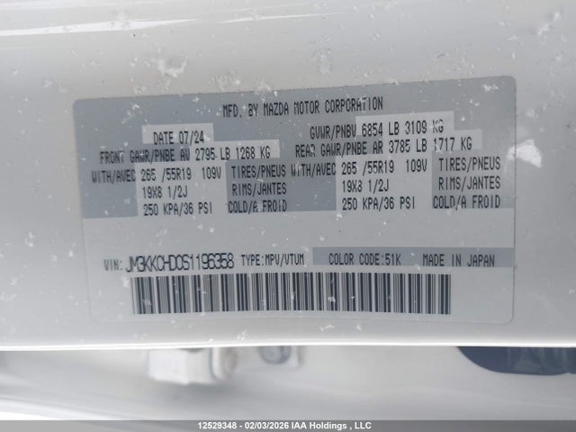 JM3KKCHD0S1196358 Mazda Cx-90 Premium Sport