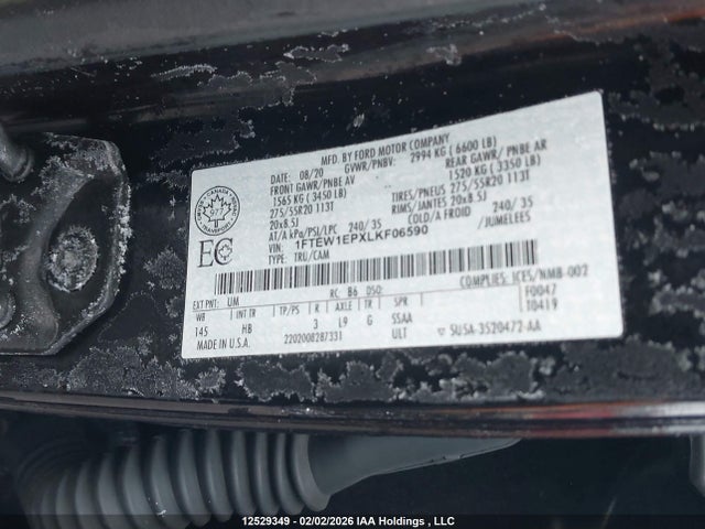 1FTEW1EPXLKF06590 Ford F-150 Lariat