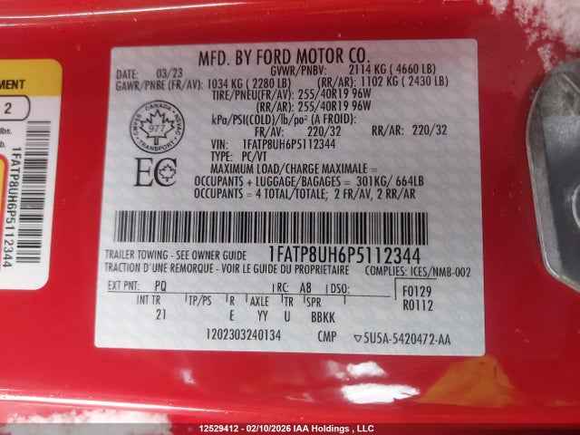 1FATP8UH6P5112344 Ford Mustang