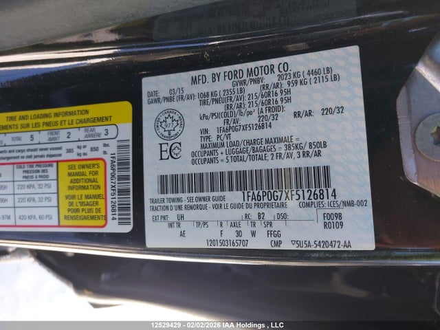 1FA6P0G7XF5126814 Ford FUSION S