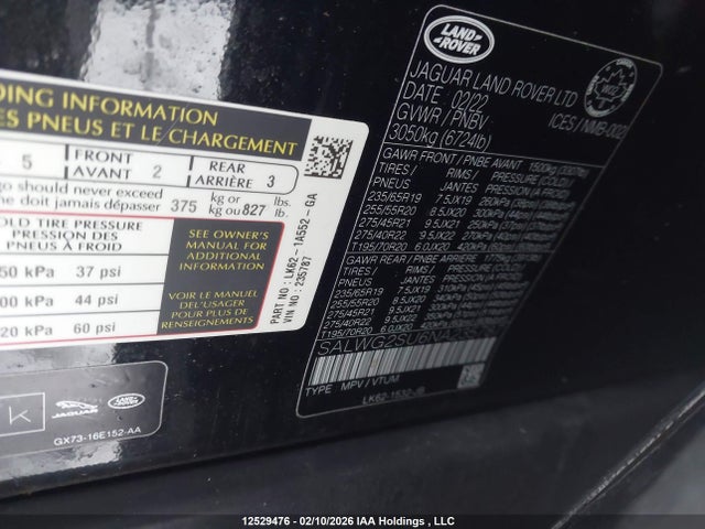 SALWG2SU6NA235787 Land Rover Range Rover Sport Se
