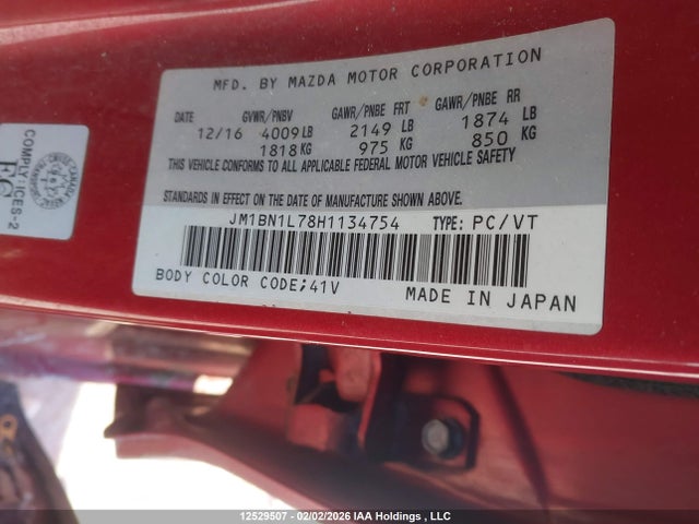 JM1BN1L78H1134754 Mazda 3 TOURING