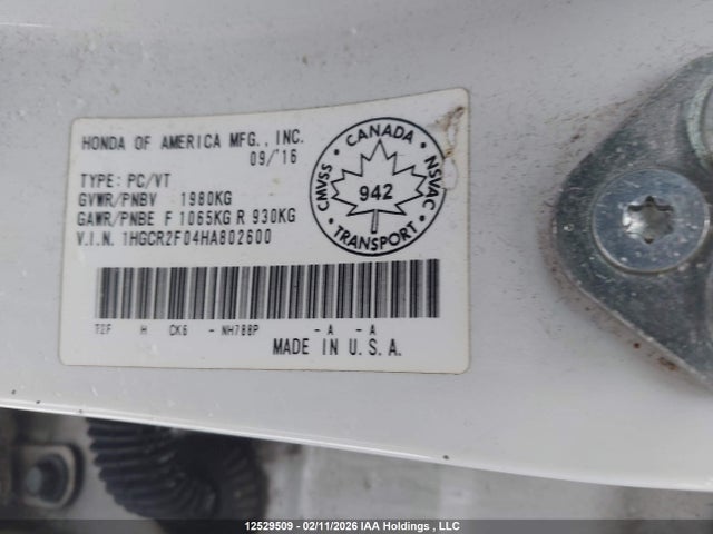 1HGCR2F04HA802600 Honda Accord