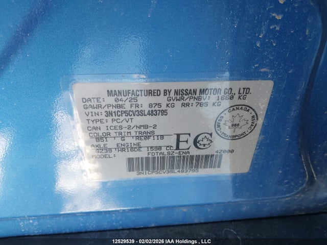 3N1CP5CV3SL483795 Nissan Kicks Play Sv
