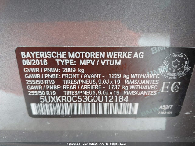 5UXKR0C53G0U12184 BMW X5 Xdrive35i