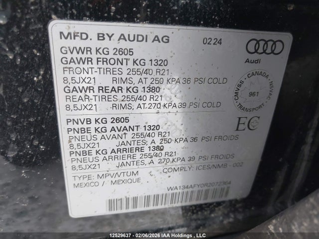 WA134AFY0R2072364 Audi Sq5 Sportback
