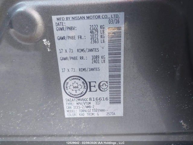 5N1AT2MV6GC816616 Nissan Rogue