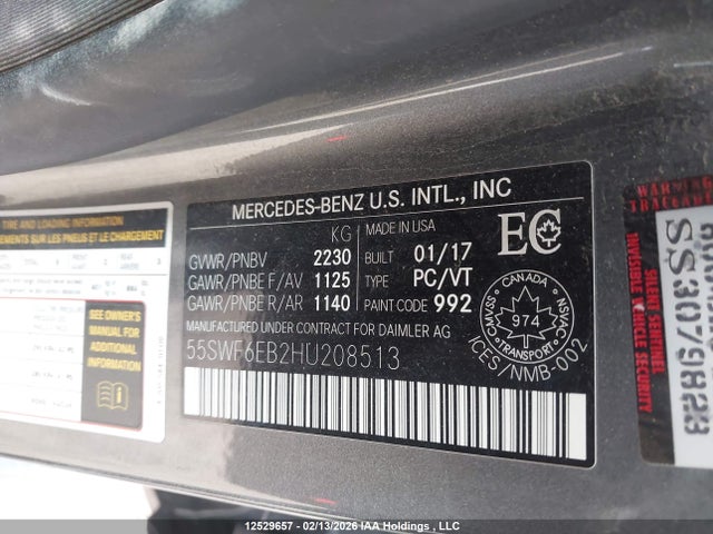 55SWF6EB2HU208513 Mercedes-Benz Amg C 43 4matic