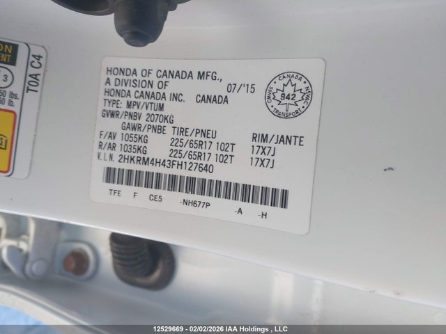 2HKRM4H43FH127640 Honda CR-V SE