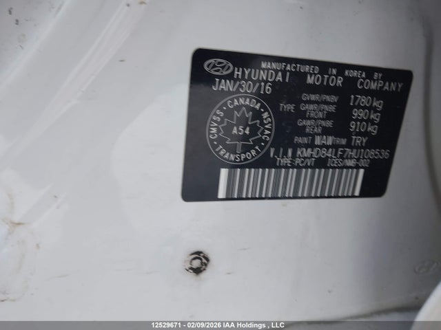 KMHD84LF7HU108536 Hyundai Elantra Gls