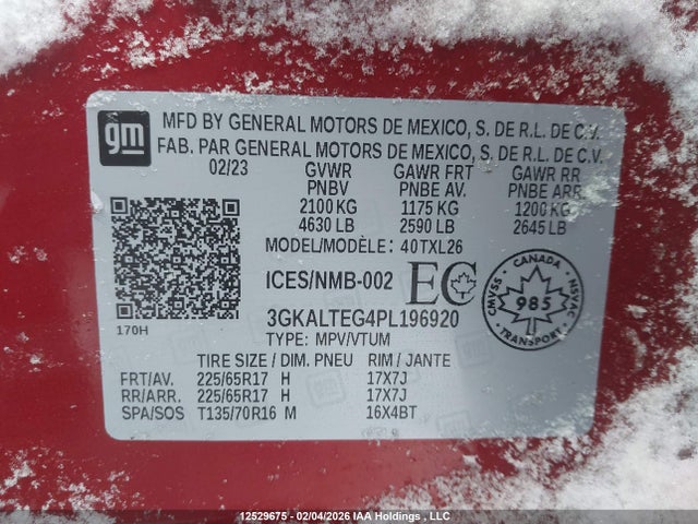 3GKALTEG4PL196920 GMC Terrain Sle