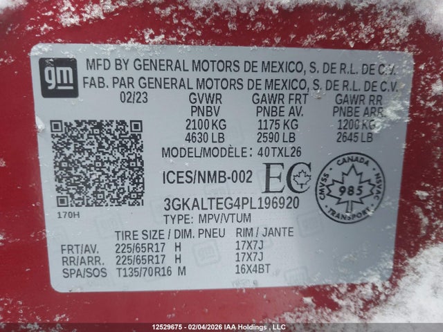 3GKALTEG4PL196920 GMC Terrain Sle