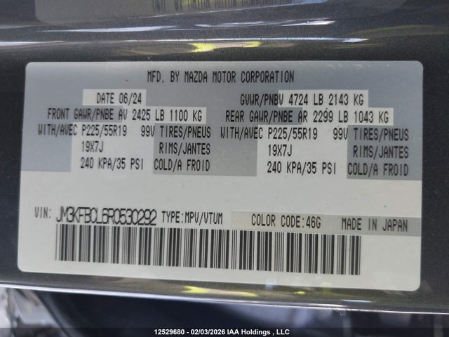 Mazda Cx-5 Gs W/o Cd 2024 JM3KFBCL6R0530292 Image 9