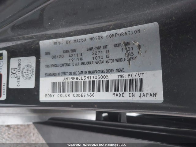JM1BPBCL3M1303005 Mazda Mazda3 Gs