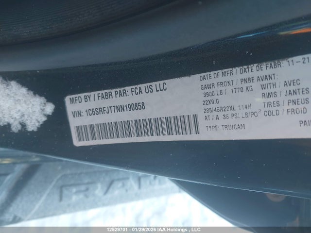 RAM 1500 Laramie 2022 1C6SRFJT7NN190858 Image 9