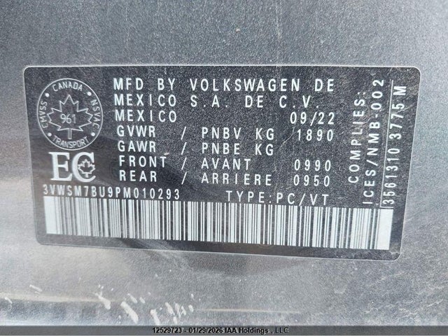 Продажа на аукционе авто 2023 Volkswagen Jetta, vin: 3VWSM7BU9PM010293, номер лота: 12529723