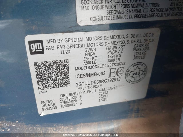 3GTUUDE88RG192613 GMC Sierra 1500 Slt
